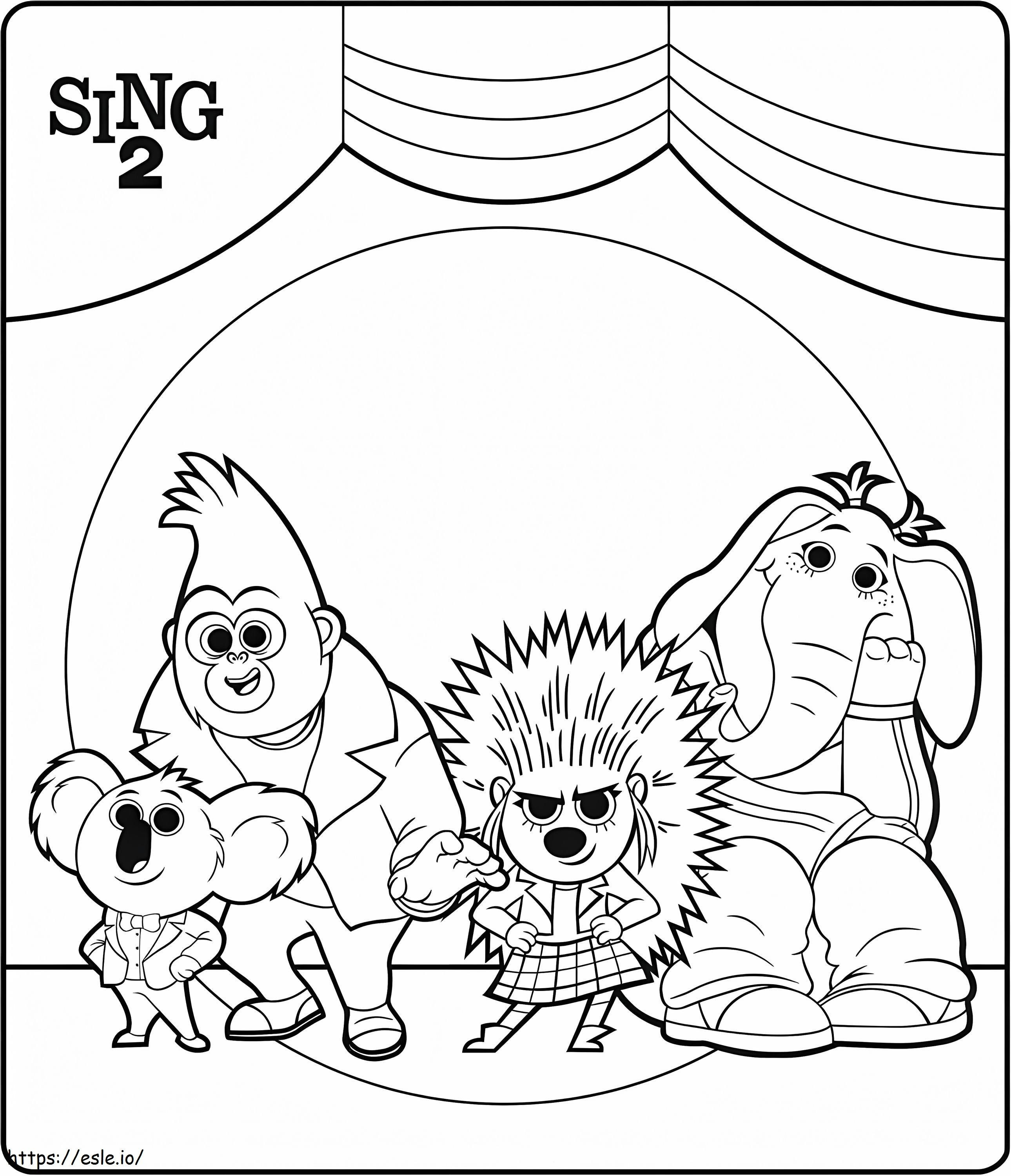 Sing 2 Characters coloring page