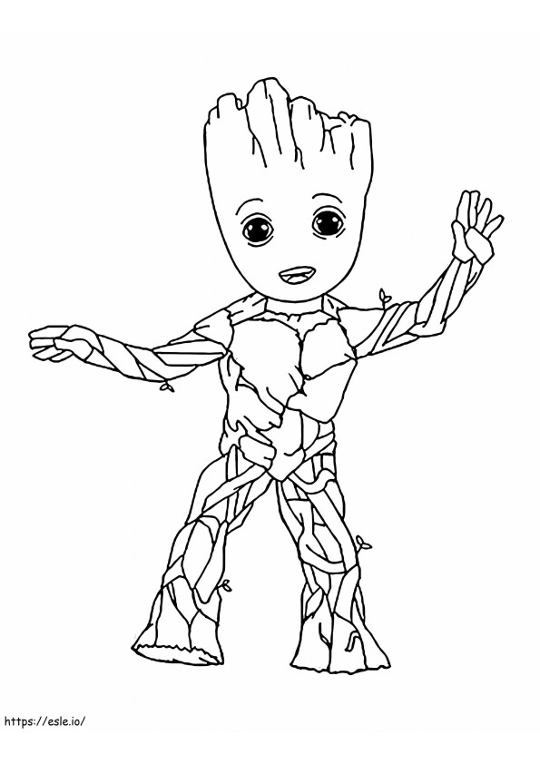 Groot Dancing coloring page