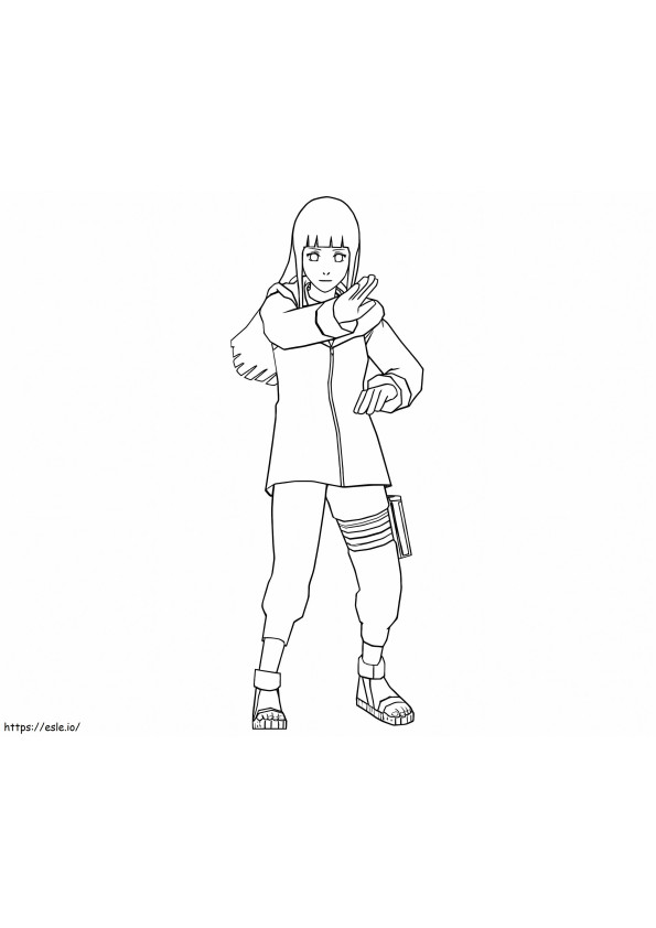 Hinata Fighting coloring page