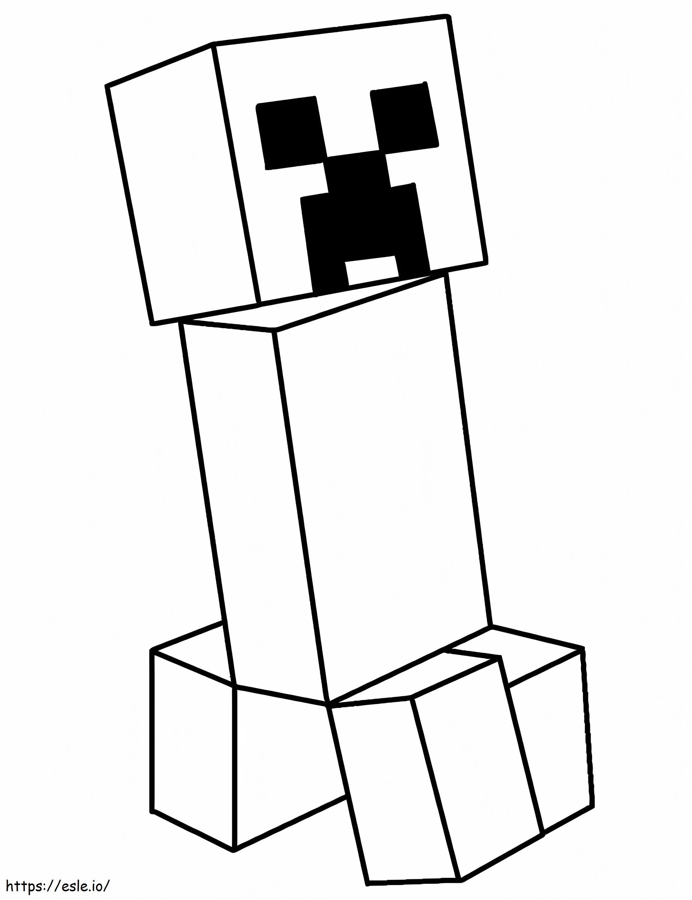 Yksinkertainen Minecraft Creeper värityskuva