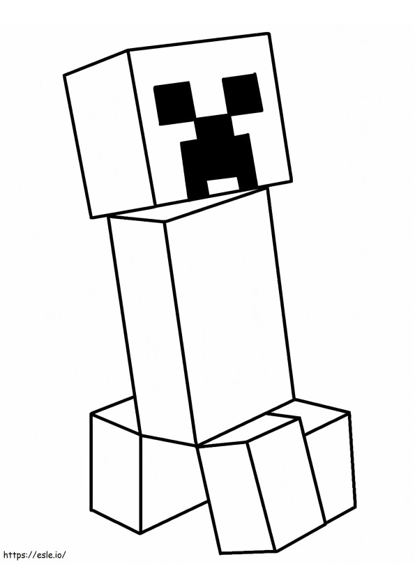 Simple Minecraft Creeper coloring page