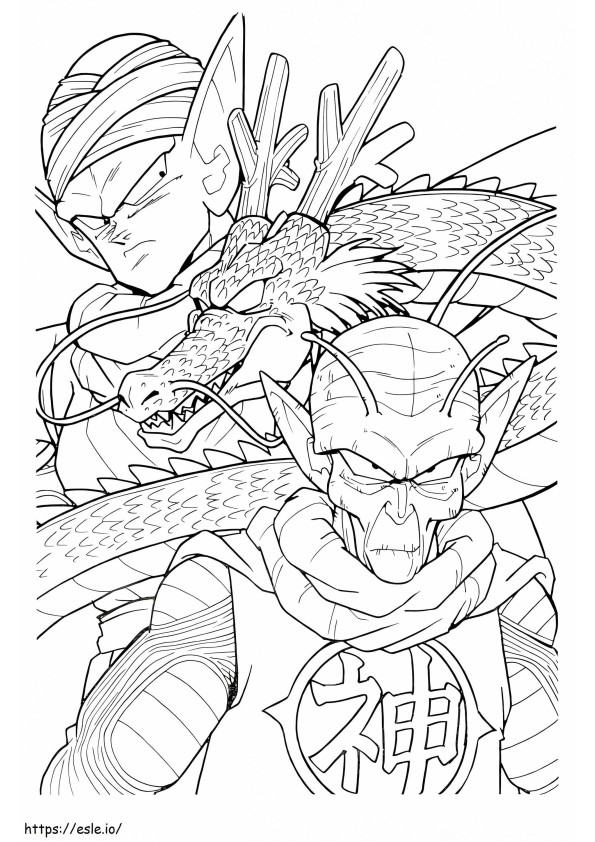 Little Daimao And Little Dragon Ball Z coloring page