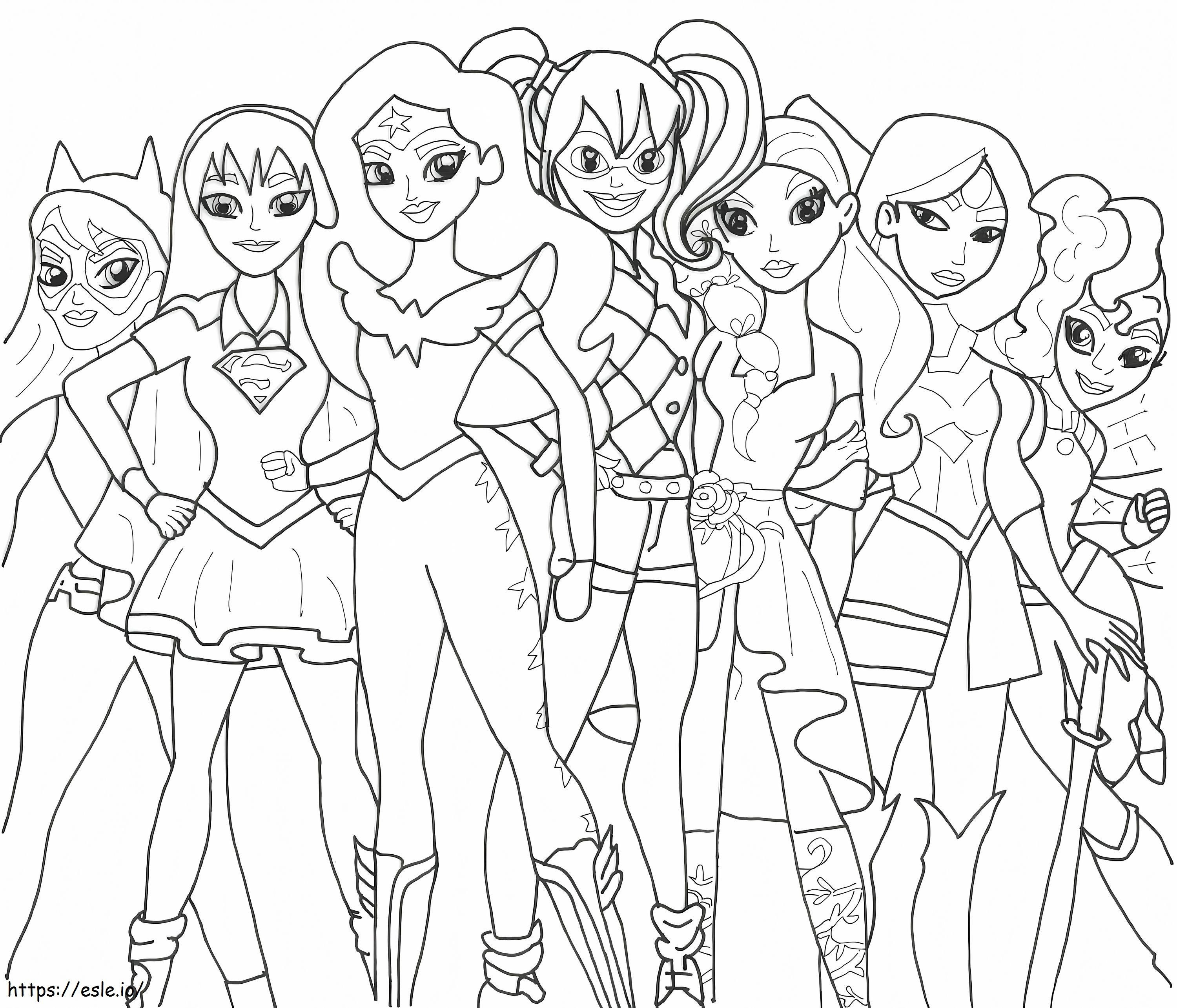 Meninas super-heroínas da DC para colorir