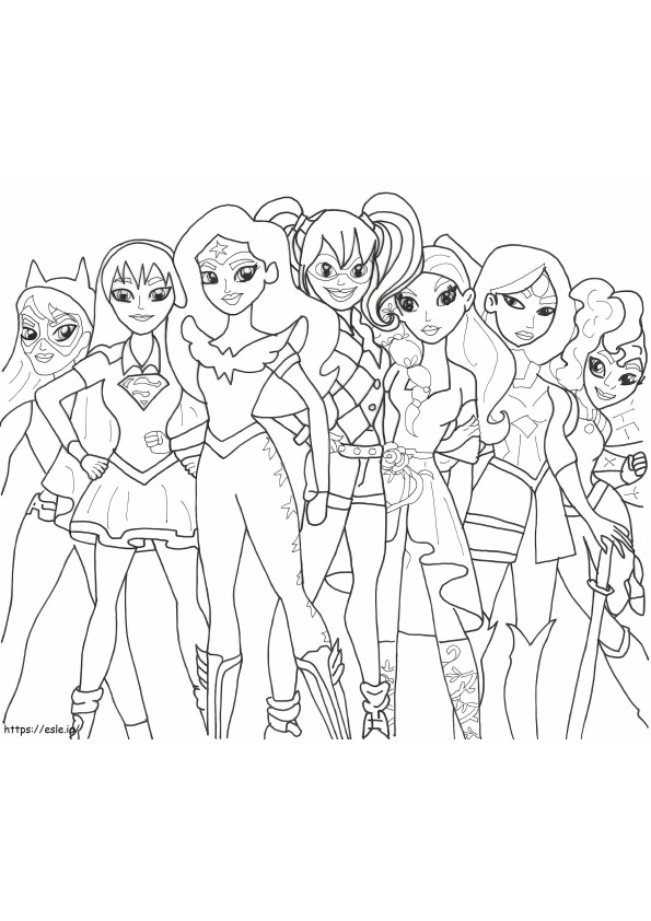 DC-superheldenmeisjes kleurplaat kleurplaat