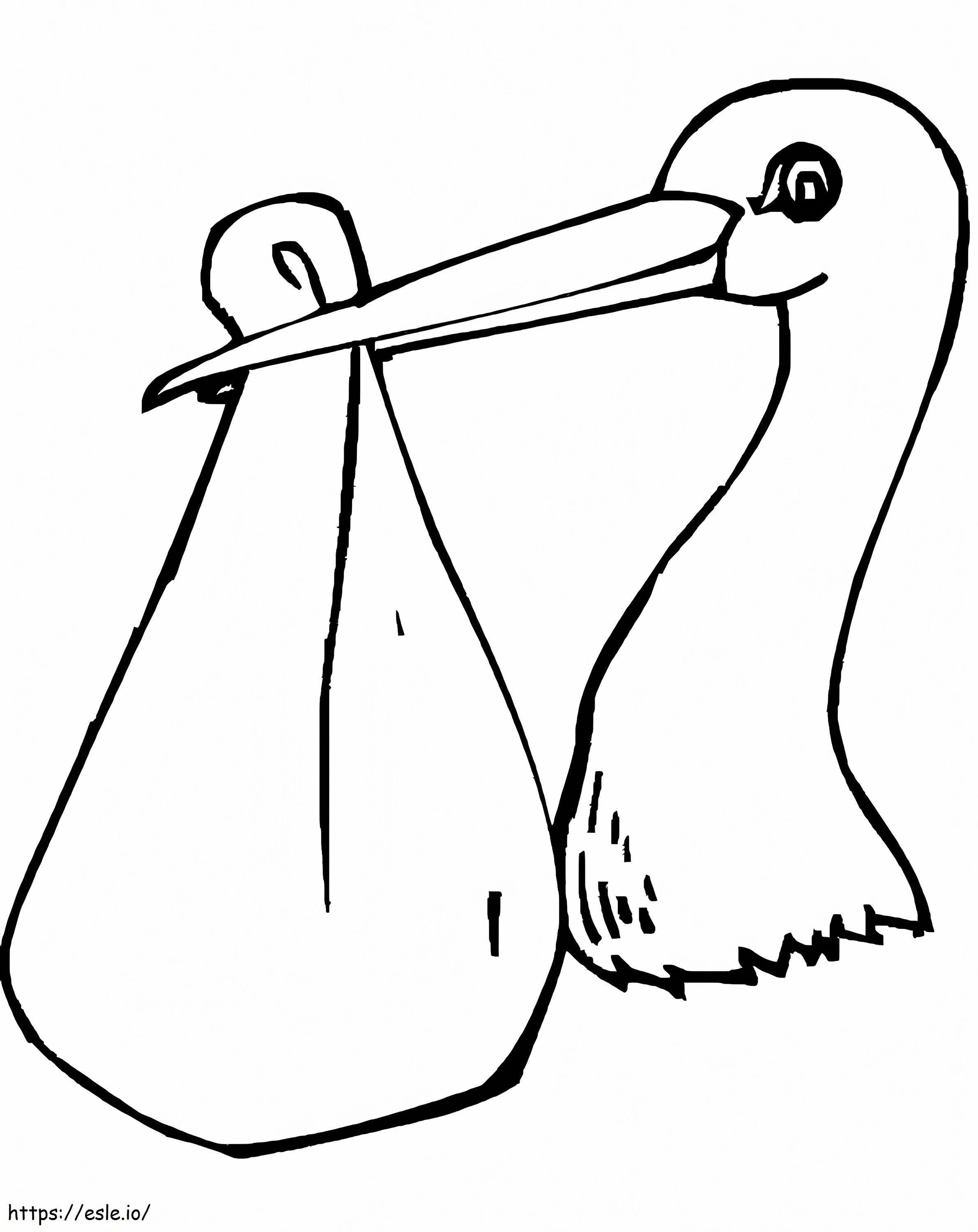Stork 2 coloring page
