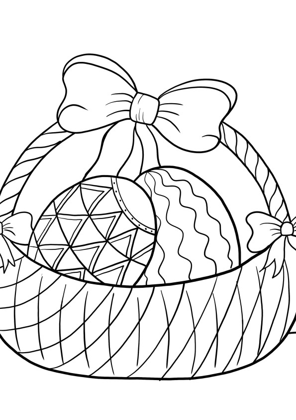 Easter basket to color and print for free