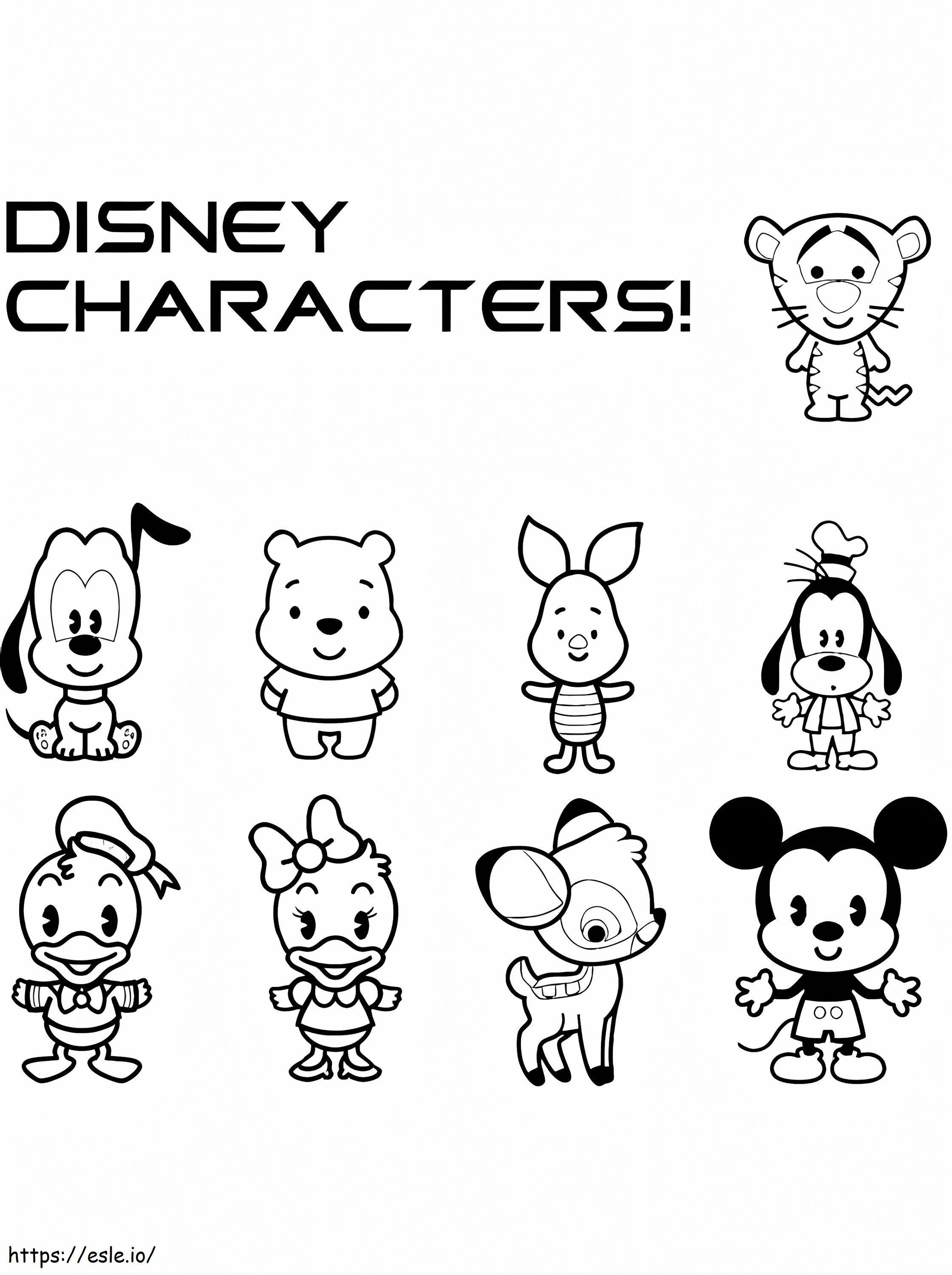 Karakter Disney Cuties Gambar Mewarnai