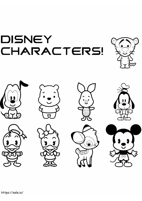 Personaggi Disney Cuties da colorare
