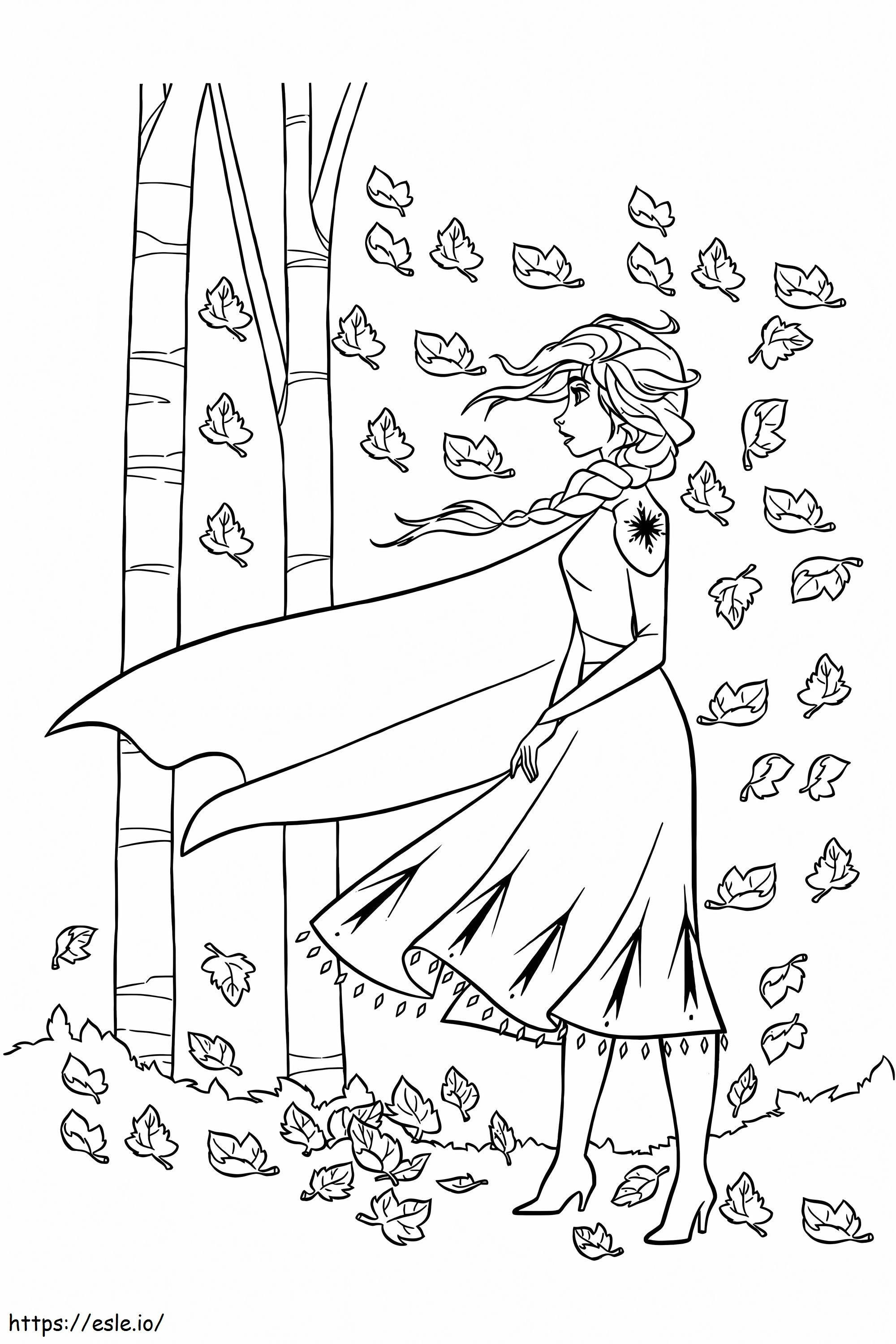 Elsa In The Forest coloring page