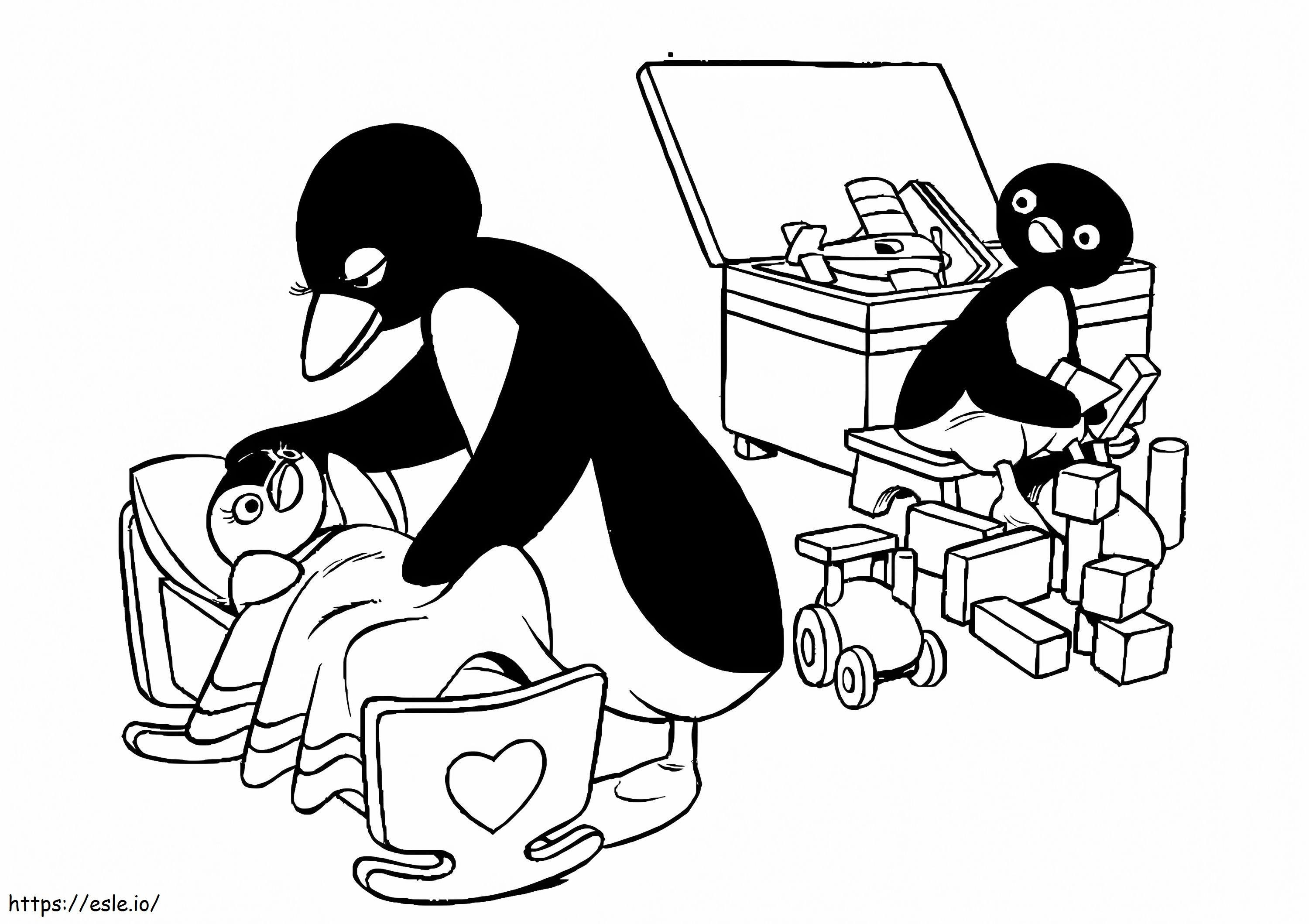 Pingu imprimible para colorear
