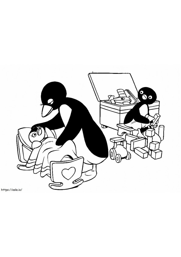 Pingu yang dapat dicetak Gambar Mewarnai