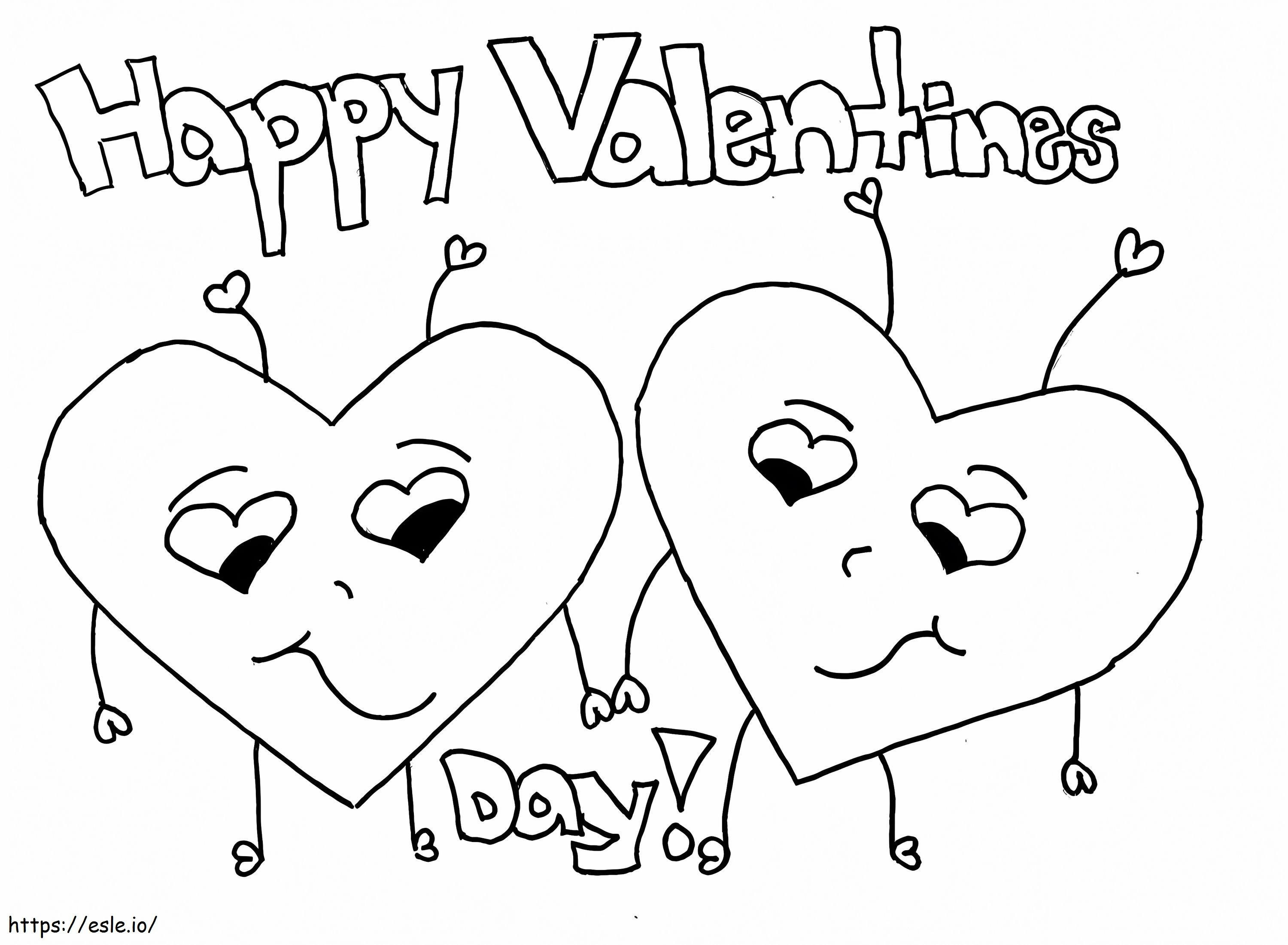 Couple Valentine Heart coloring page
