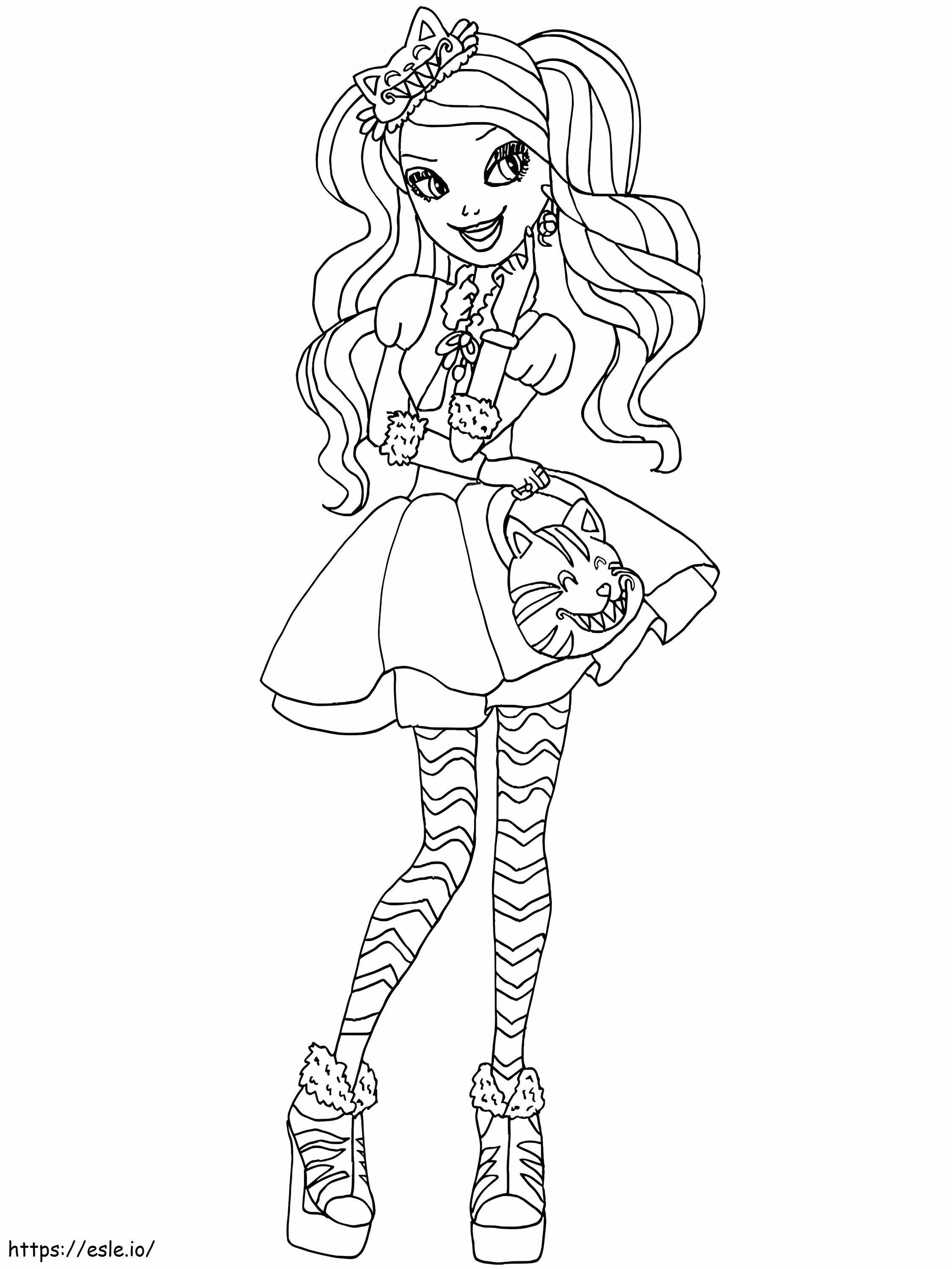 Ever After High Kitty Cheshire coloring page