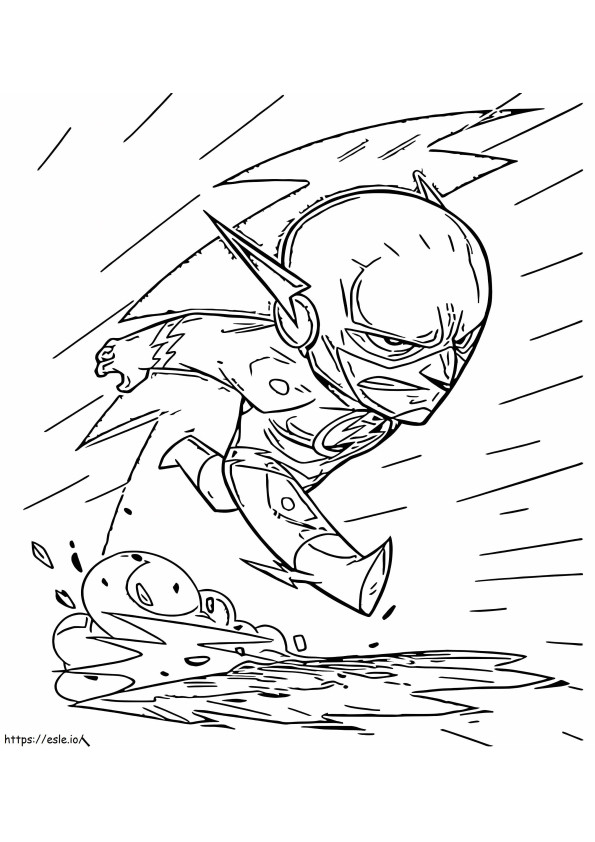 Cool Chibi Flash Running coloring page