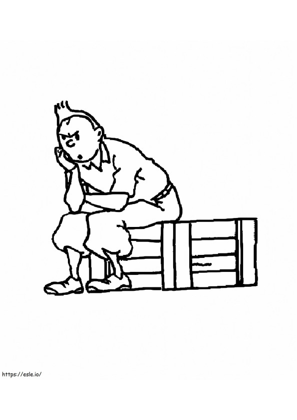 Tintin Is Thinking coloring page