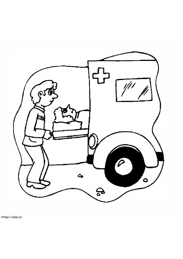 Coloriage ambulance 7 à imprimer dessin