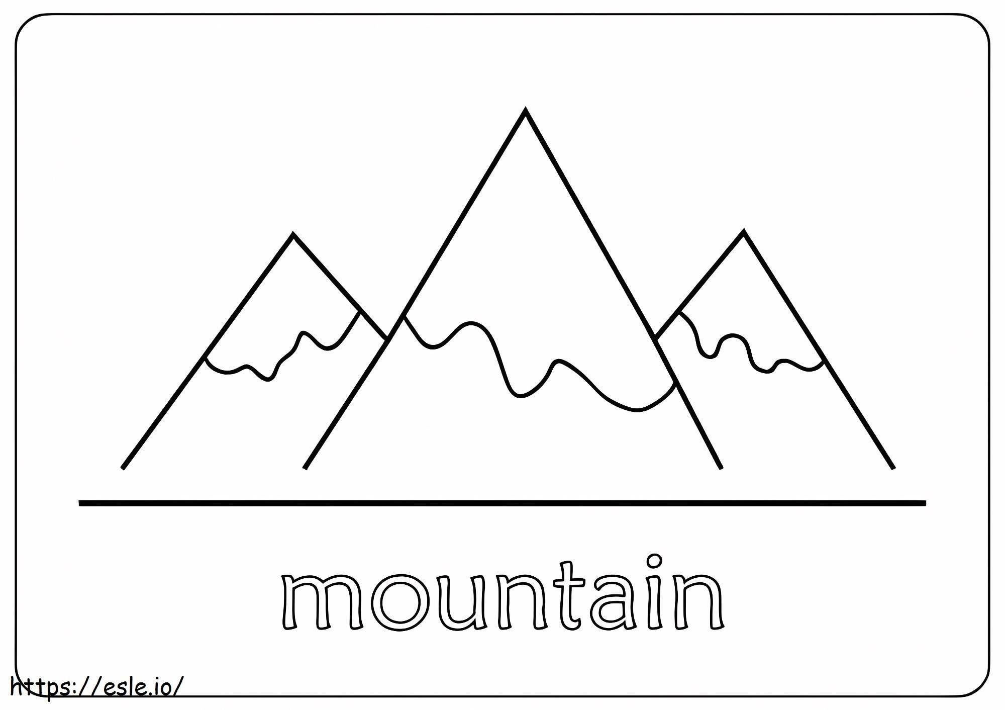montaña sencilla para colorear
