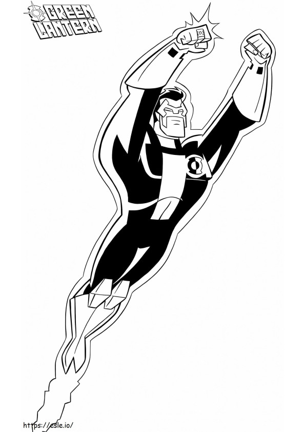 Green Lantern Flying coloring page