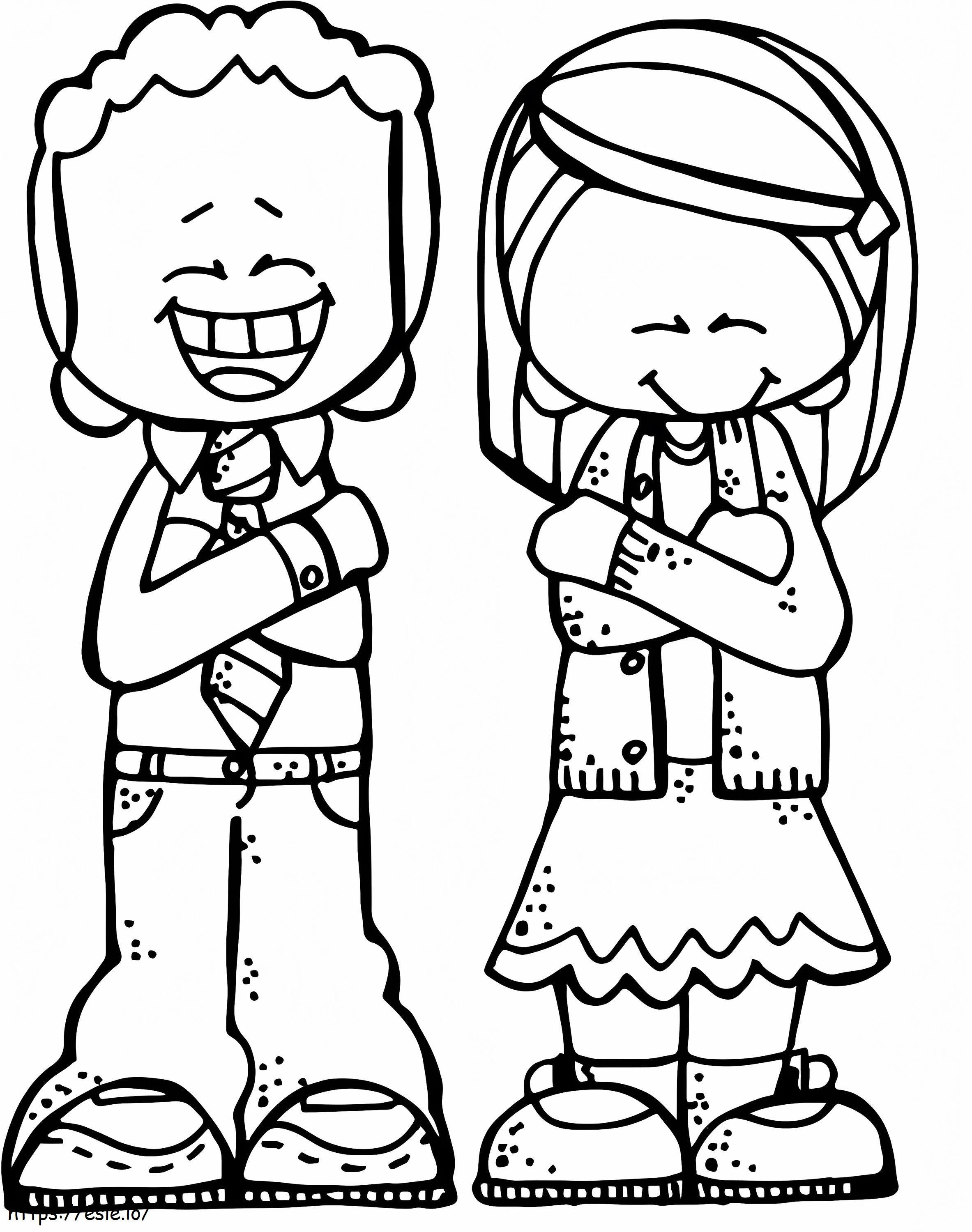 Happy Couple Melonheadz coloring page