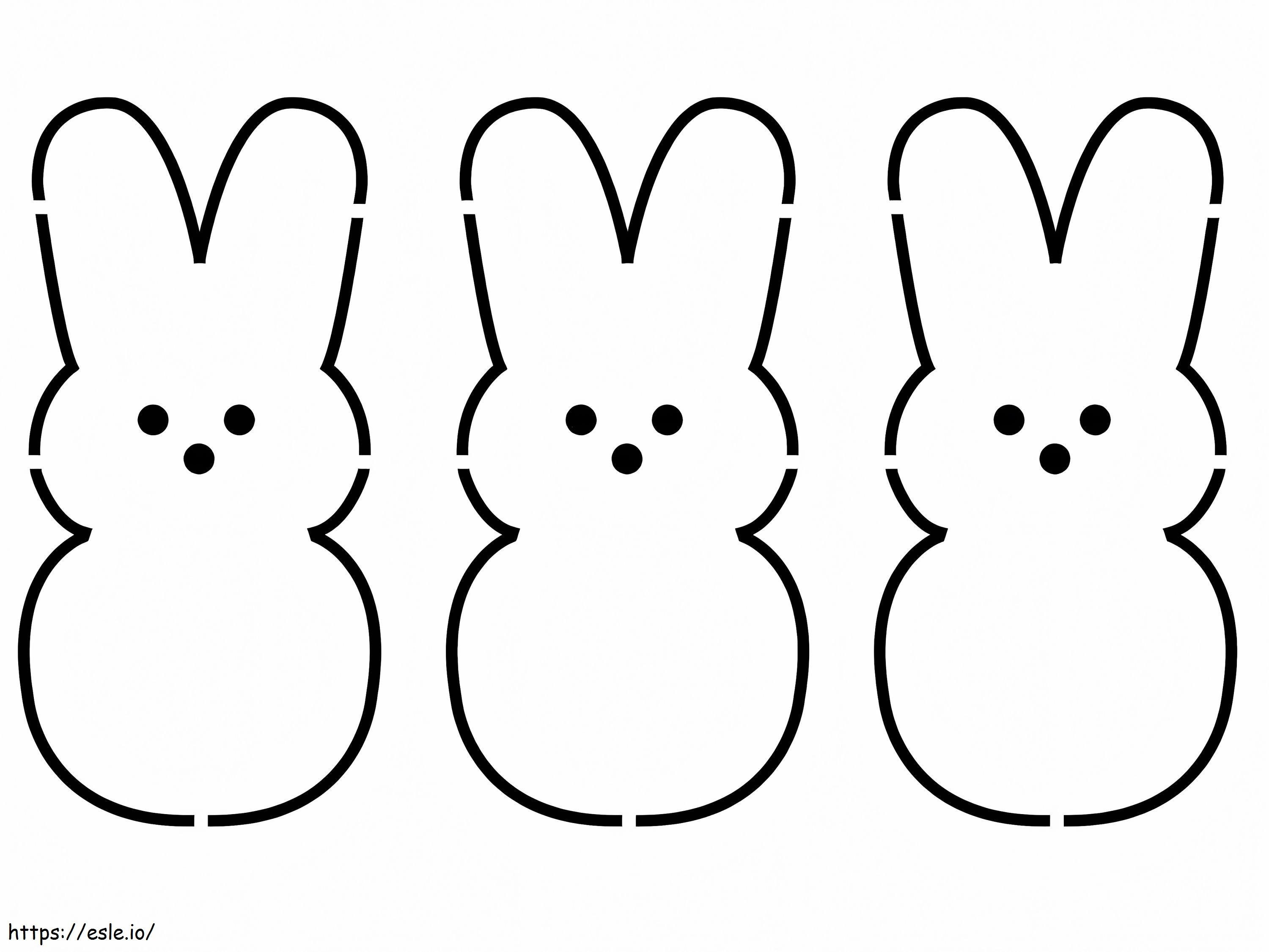 Conigli Marshmallow Peeps da colorare