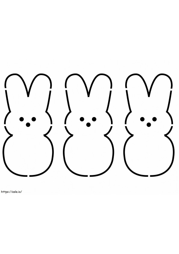 Marshmallow Peeps Rabbits coloring page