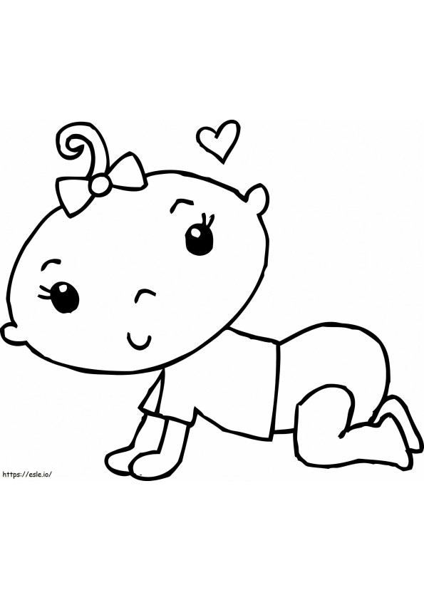 Simple Baby Girl coloring page