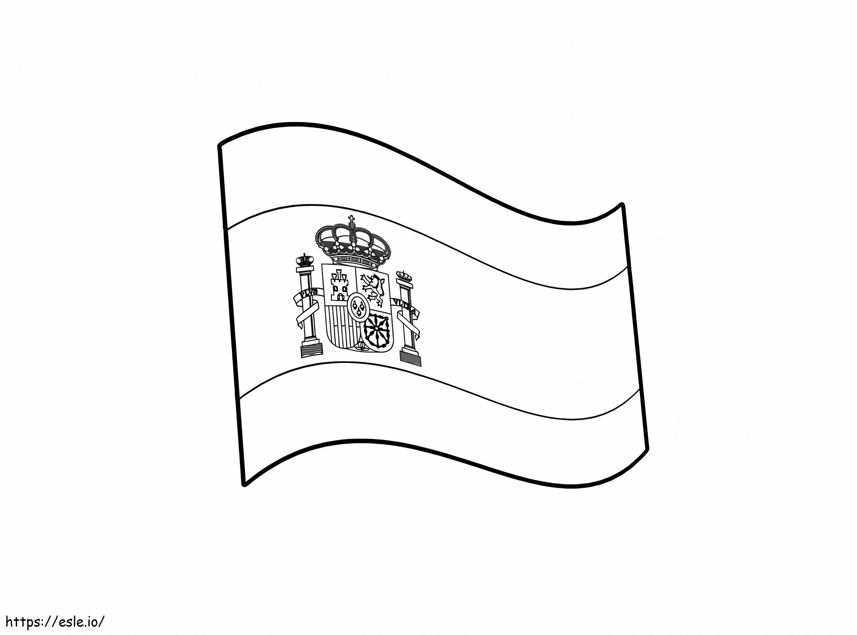 Flaga Hiszpanii 4 kolorowanka