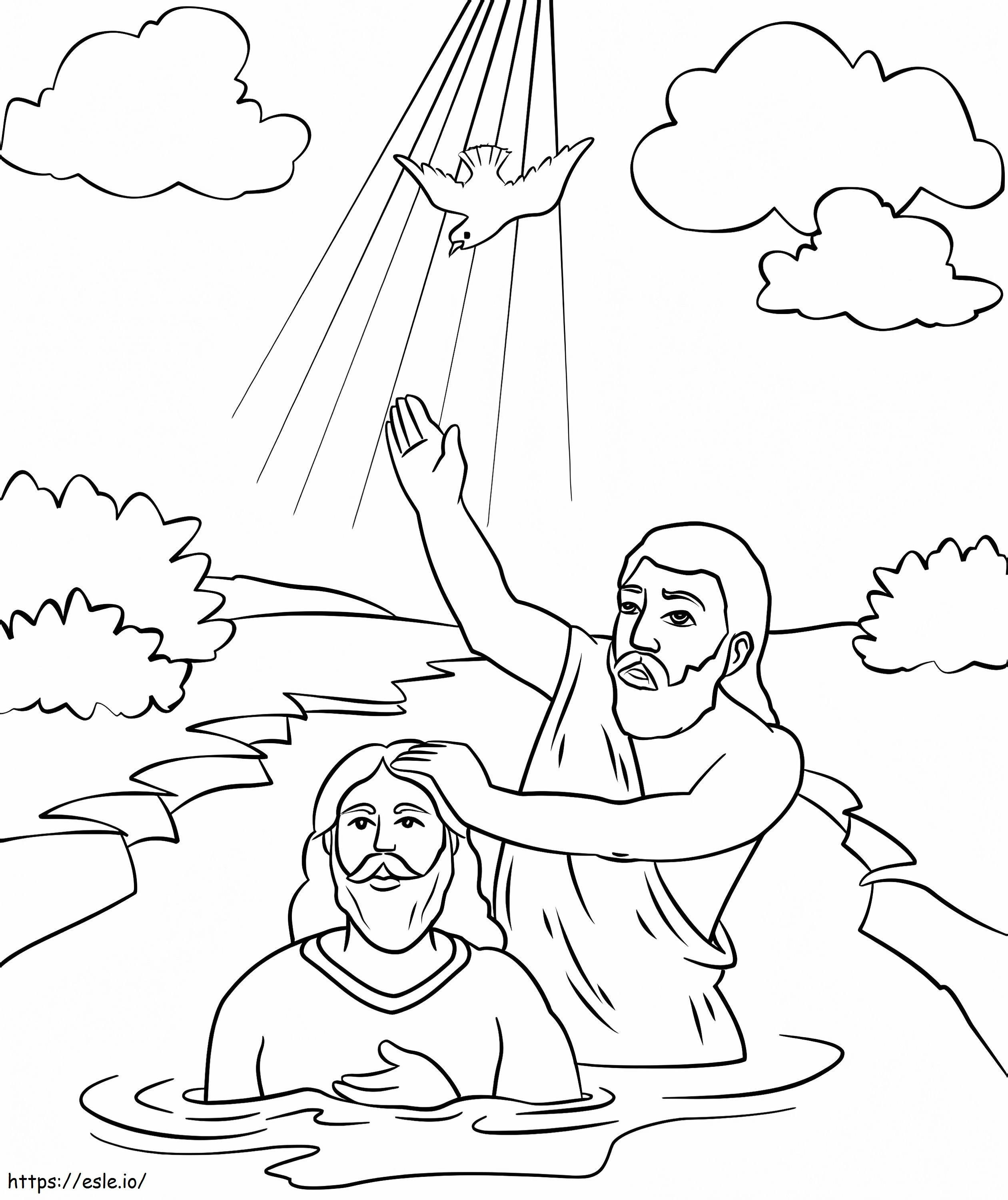 bautismo de jesus para colorear