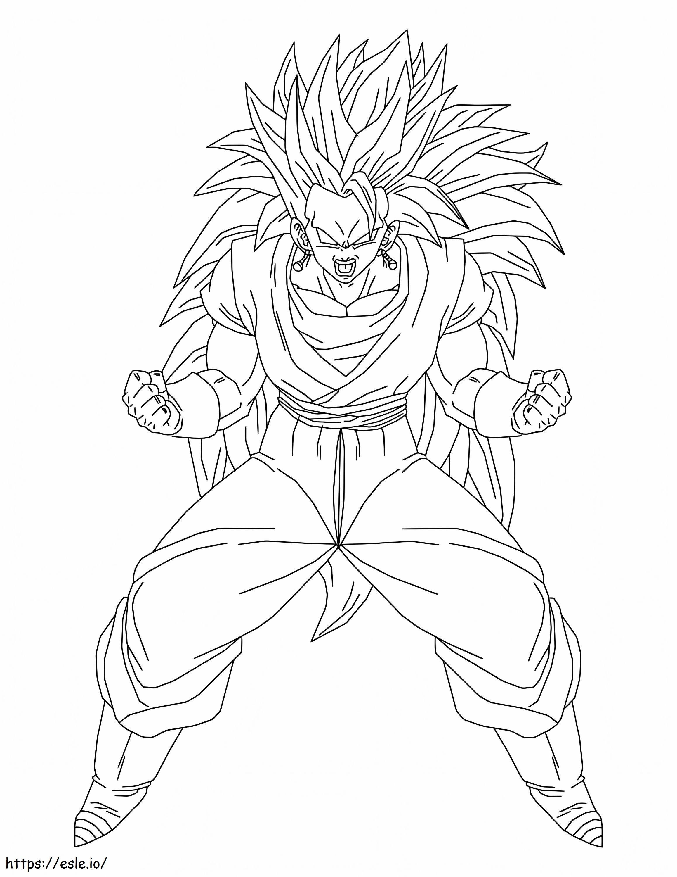 Enojado Goku Ssj3 coloring page