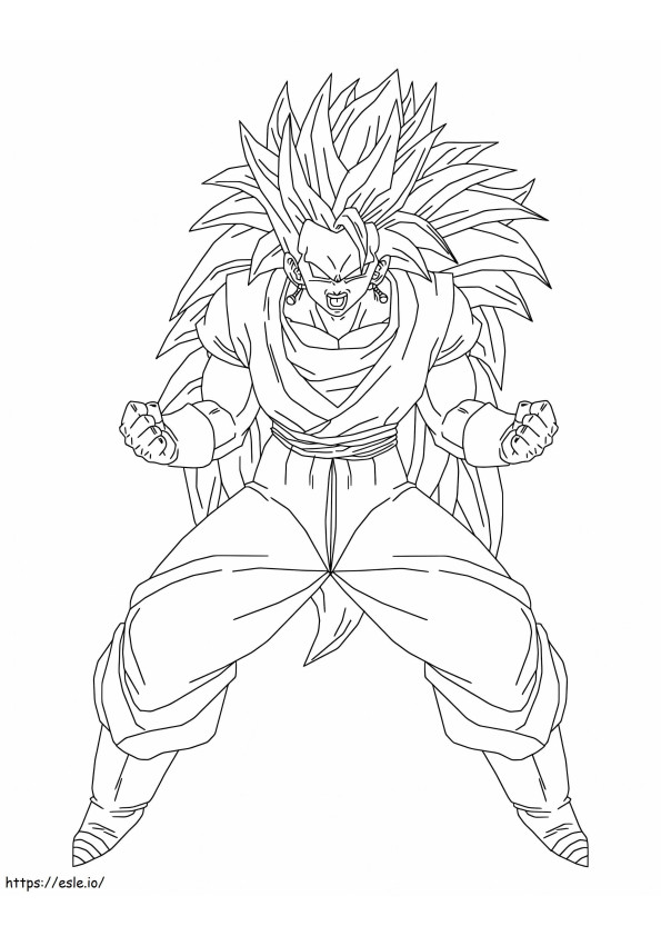 Enojado Goku Ssj3 coloring page