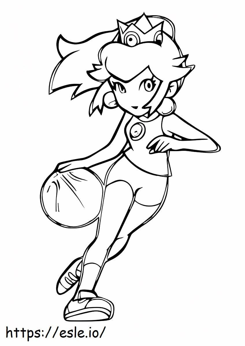 Tyttö pelaa koripalloa värityskuva