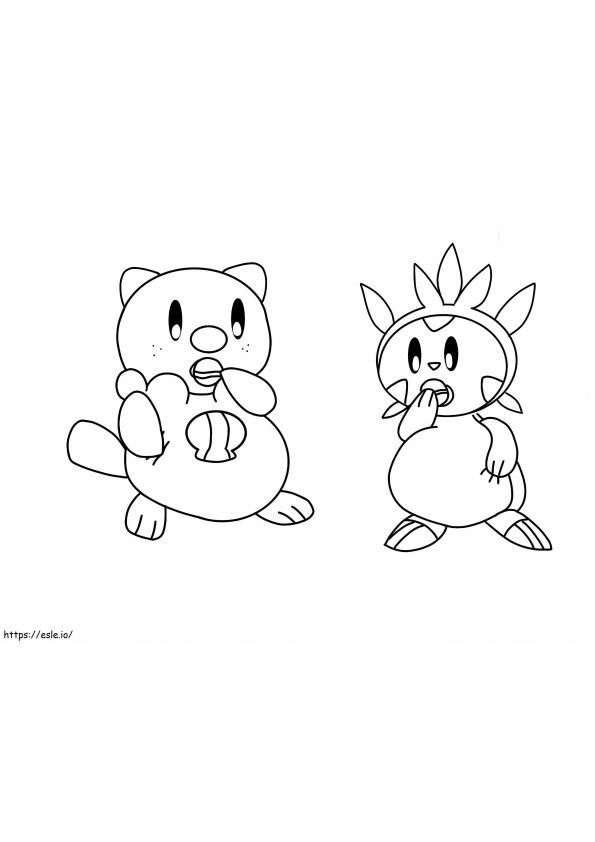 Oshawott And Chespin  coloring page