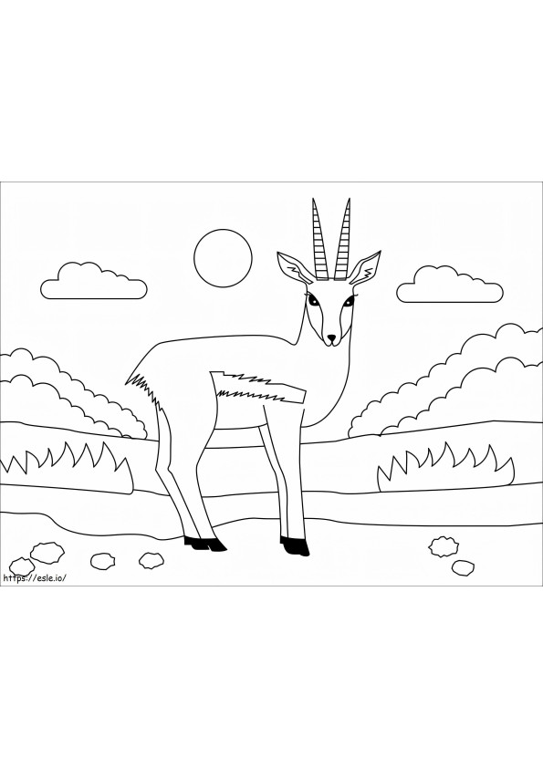Eenvoudige gazelle kleurplaat