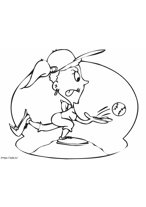 Softball Pitcher coloring page