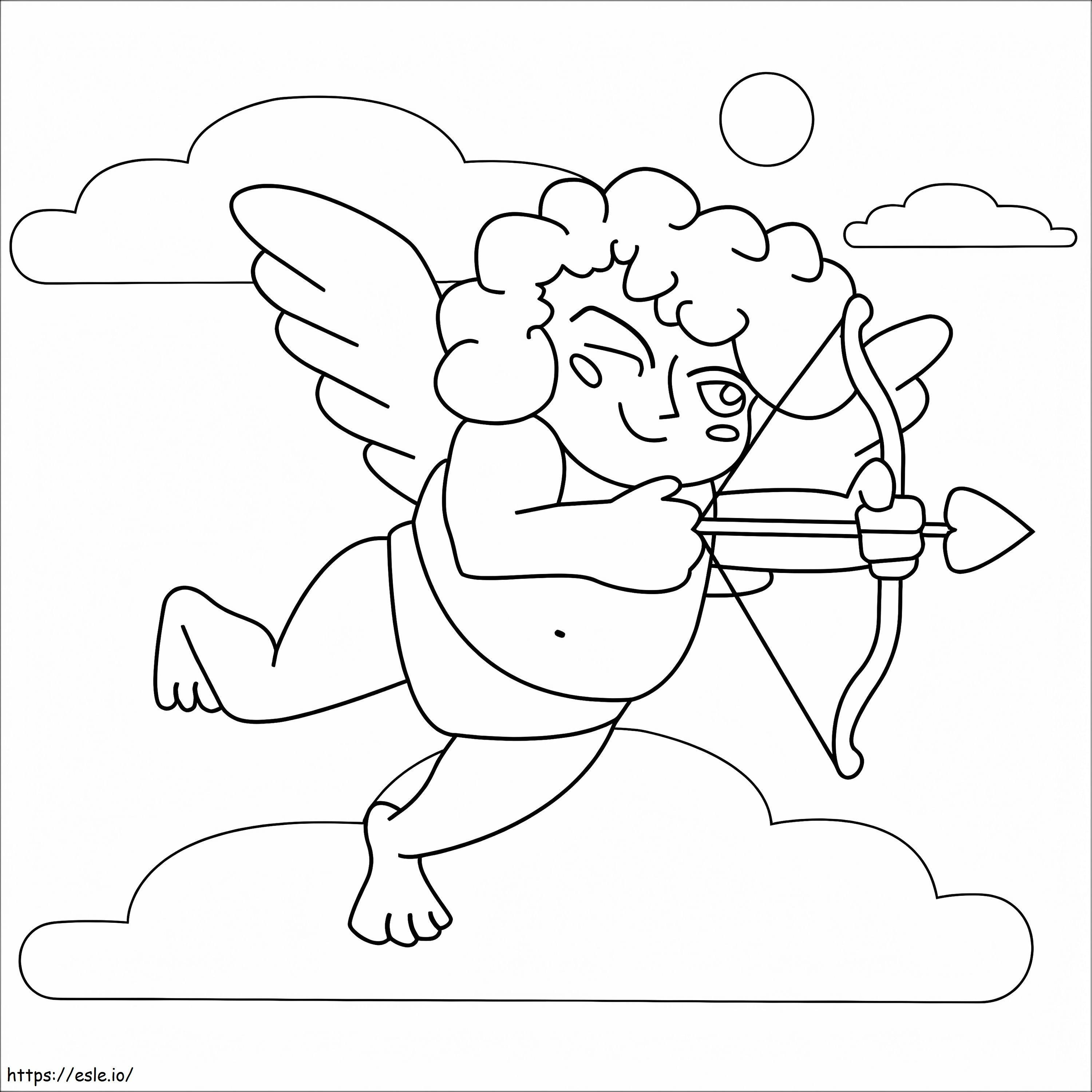 Coloriage Cupidon mignon imprimable à imprimer dessin