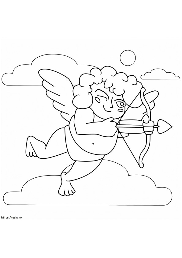 Coloriage Cupidon mignon imprimable à imprimer dessin