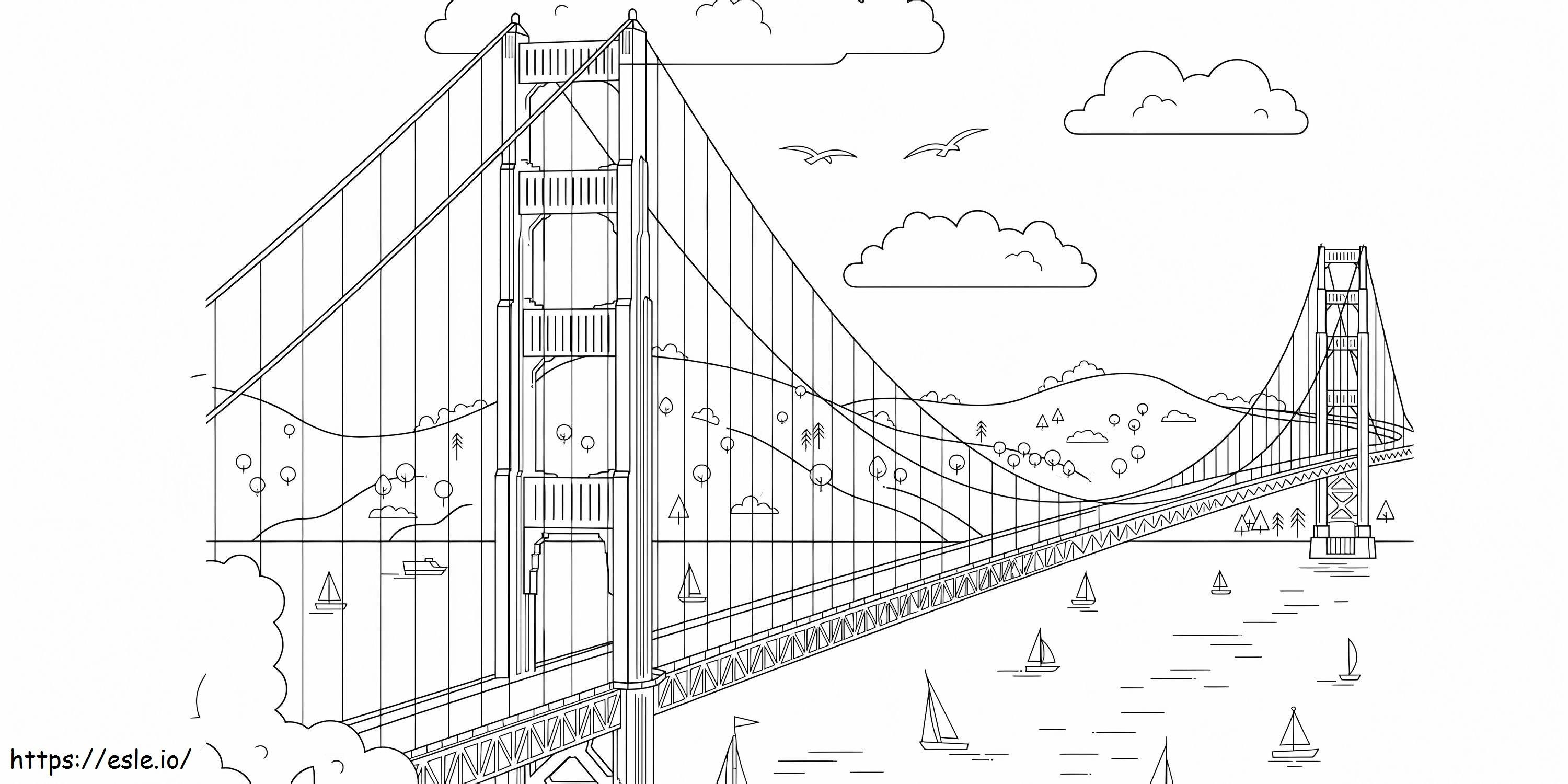 San Francisco Bridge coloring page