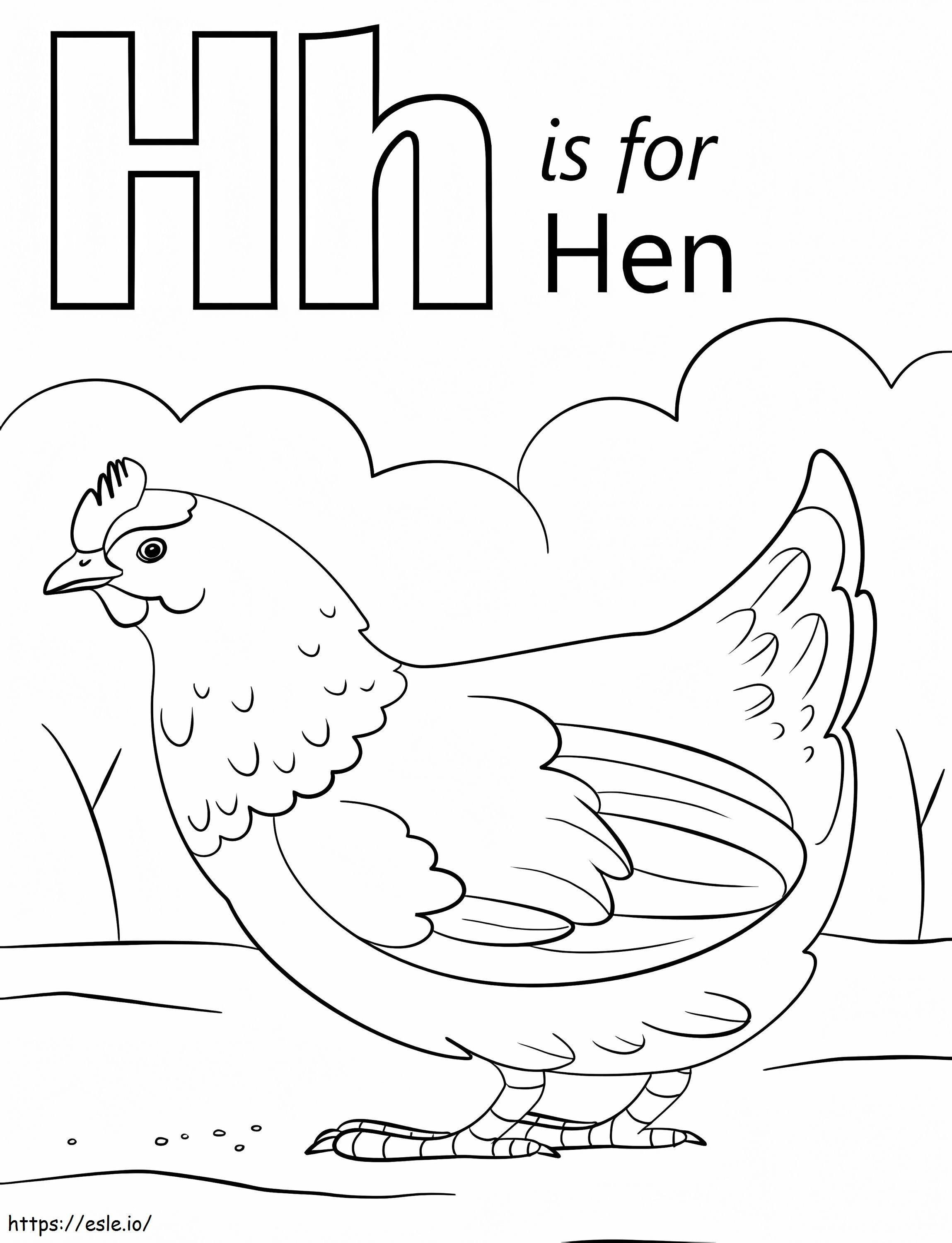 Kanan kirjain H värityskuva