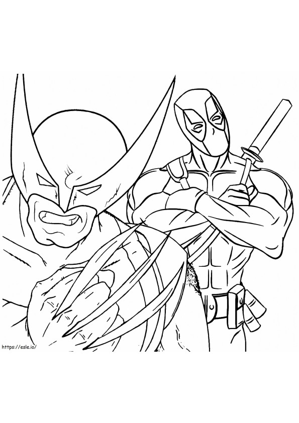 Deadpool dan Wolverine Gambar Mewarnai