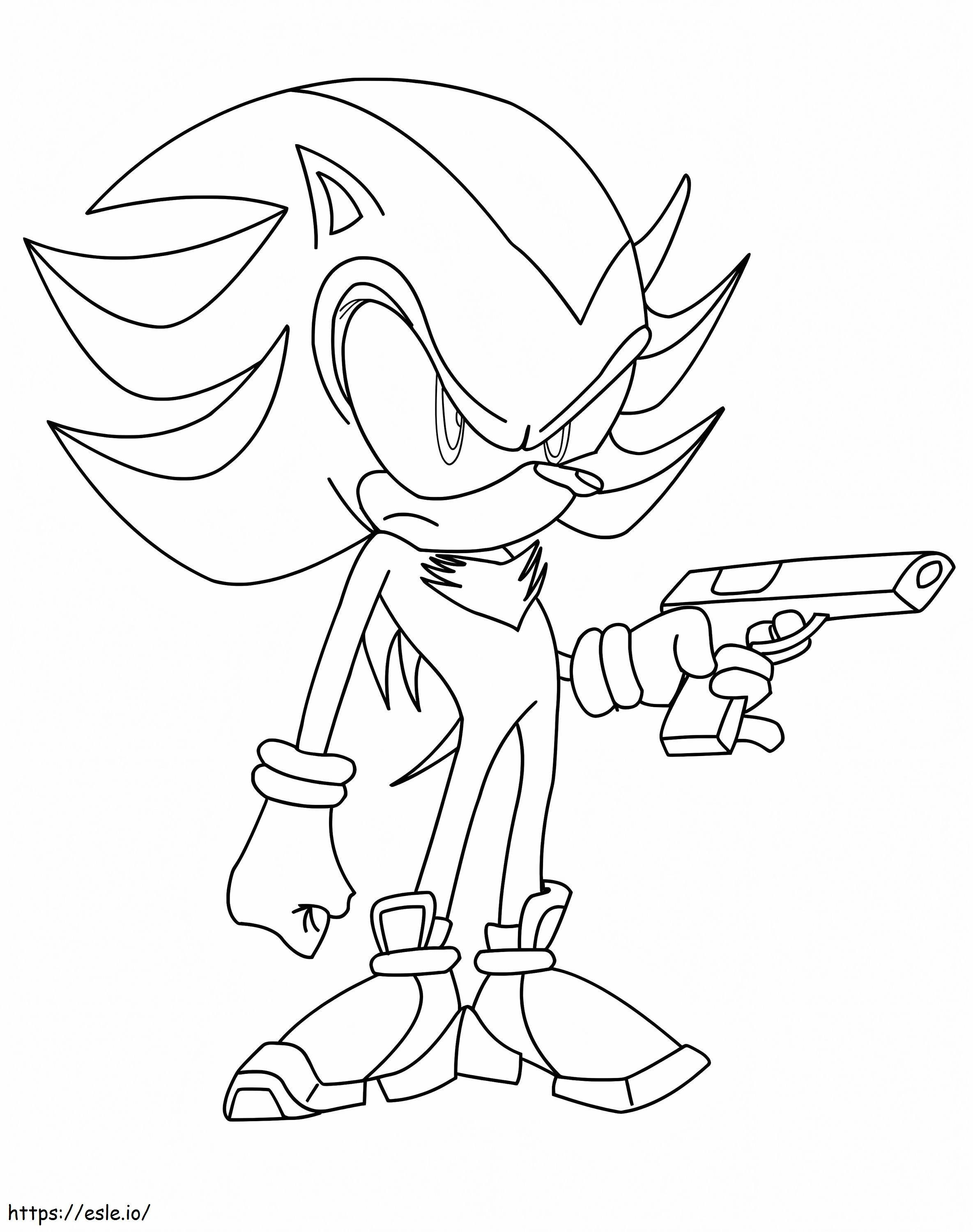 Shadow With A Gun coloring page