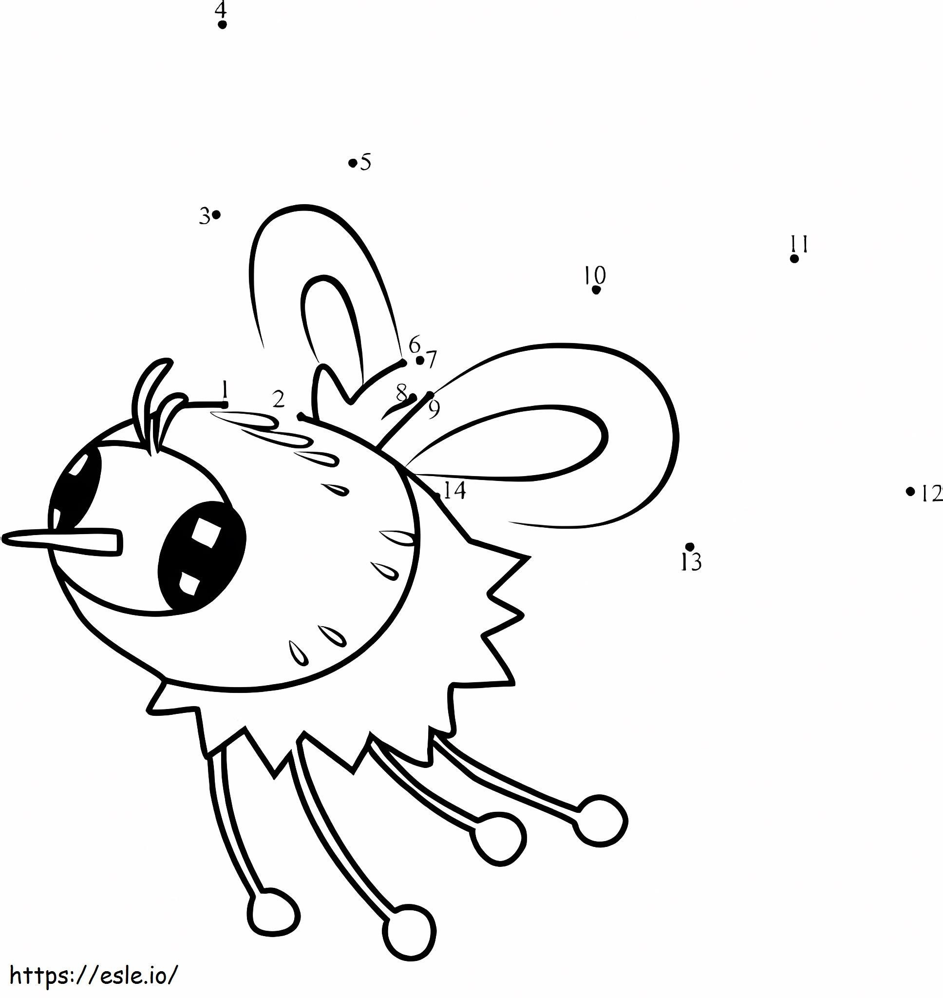 Cutiefly Dot To Dot Coloring Page coloring page