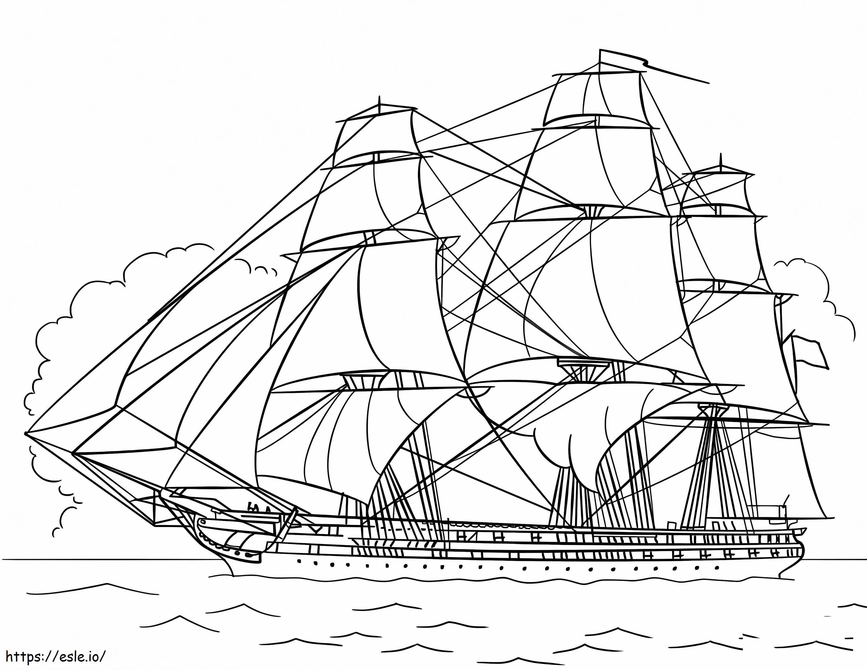 USS Constitution coloring page