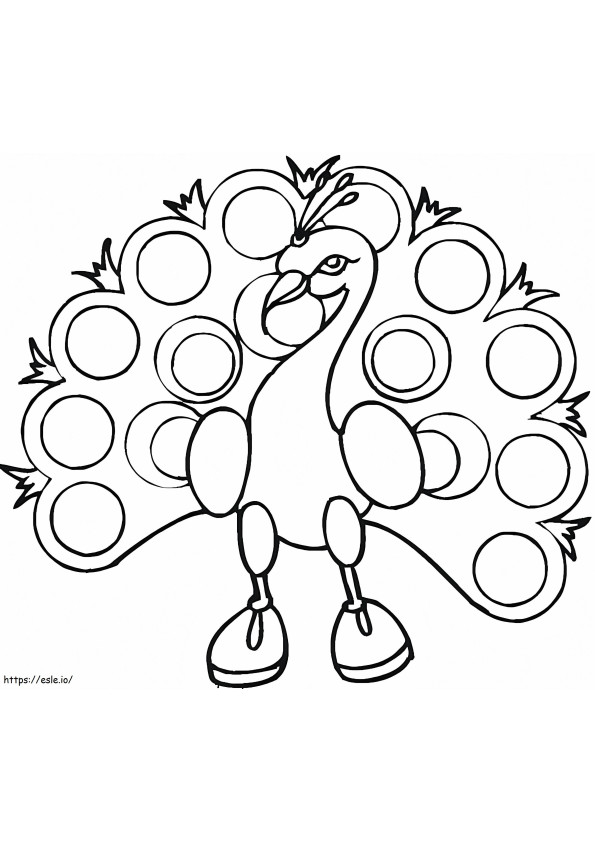 Funny Peacock coloring page