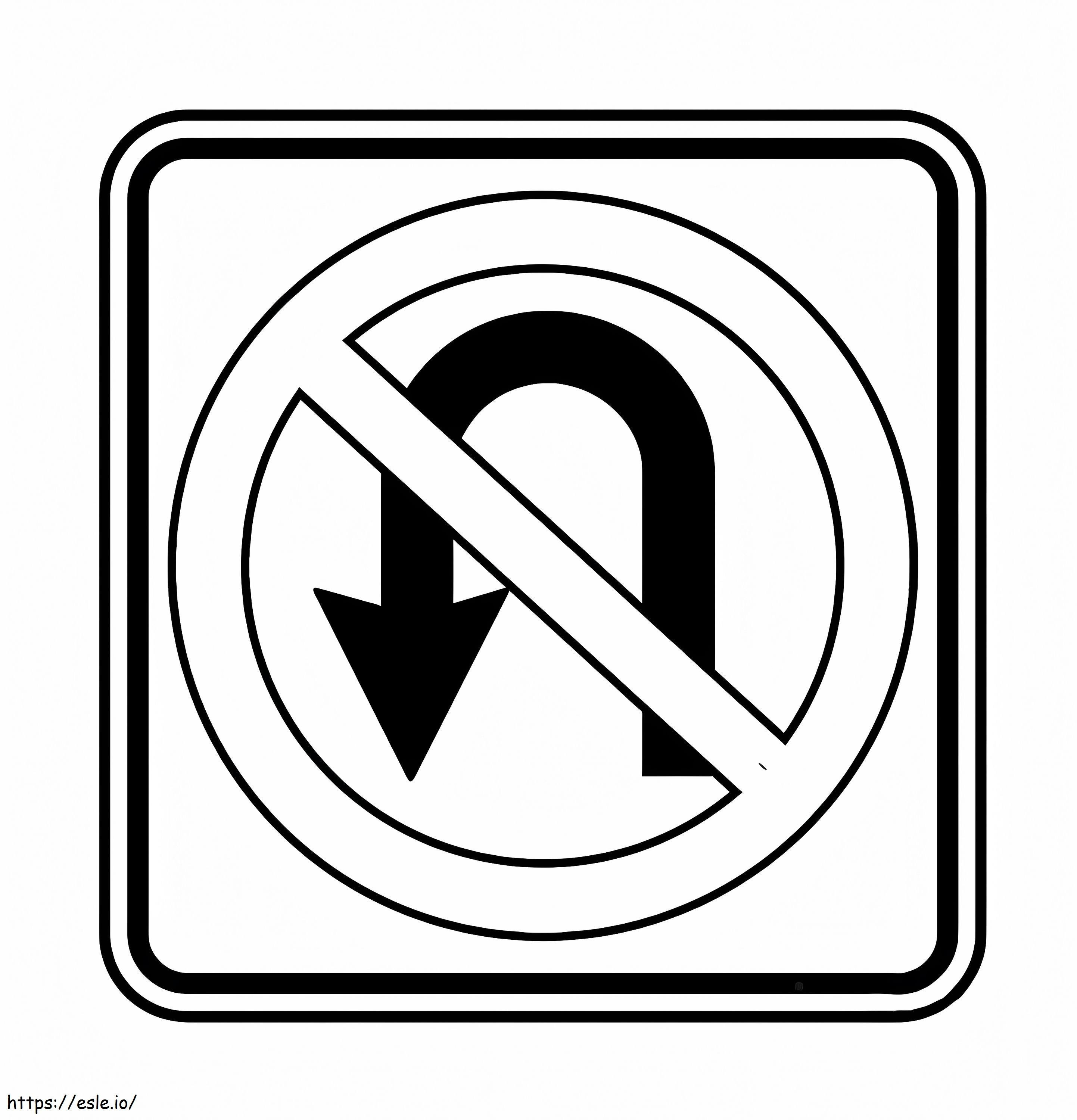 No U Turn Traffic Sign Colorig Page Gambar Mewarnai
