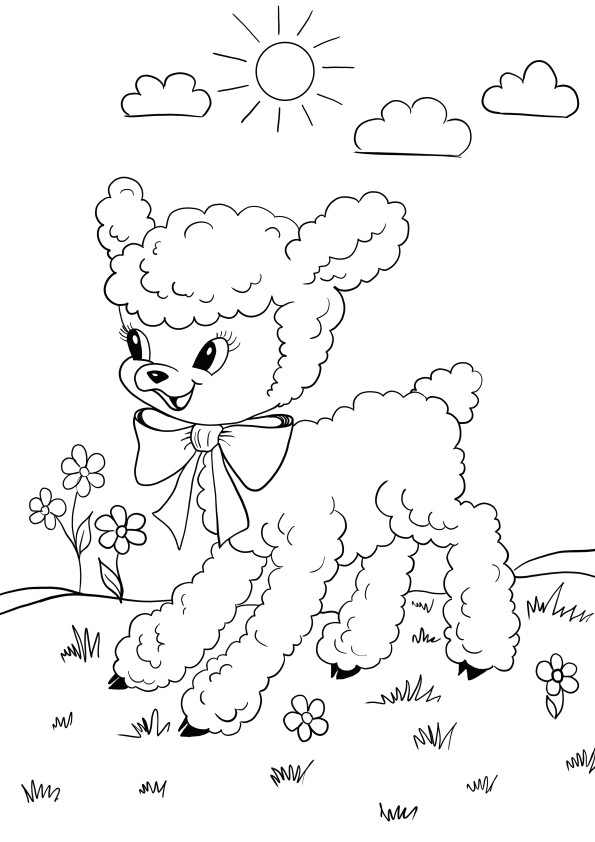 image d'agneau à imprimer et à colorier gratuite