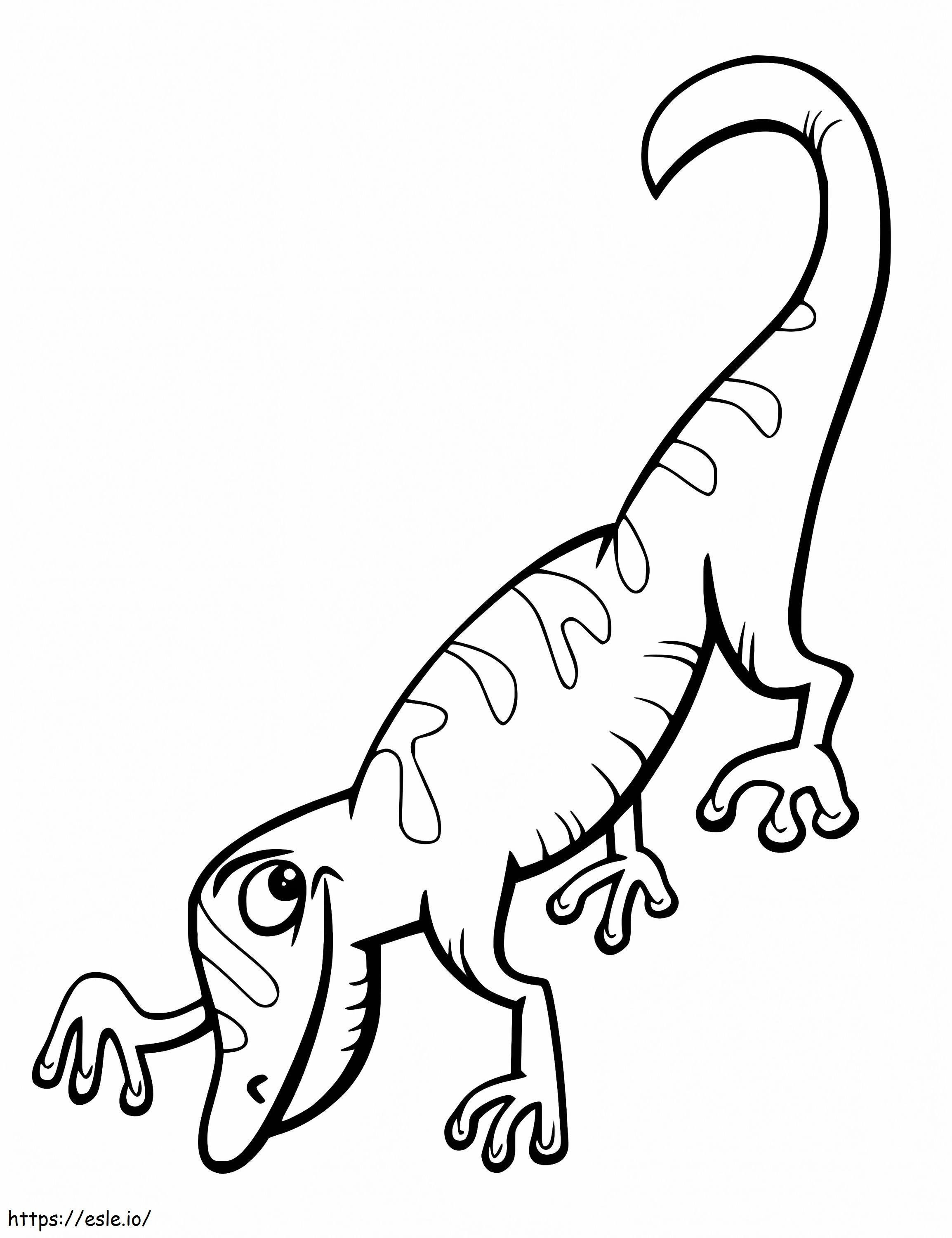 Gecko din desene animate de colorat