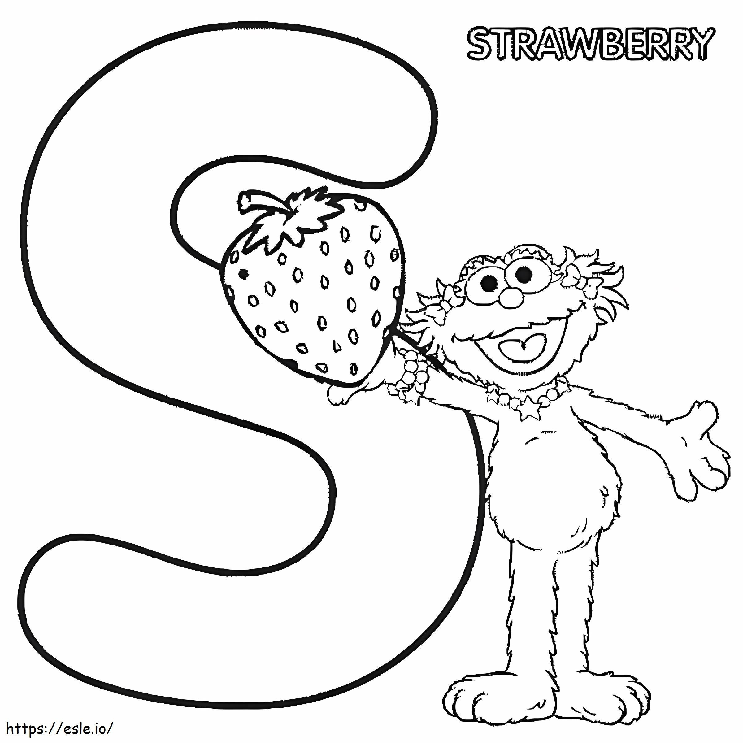 Barrio Sesame Zoe With Fresa coloring page