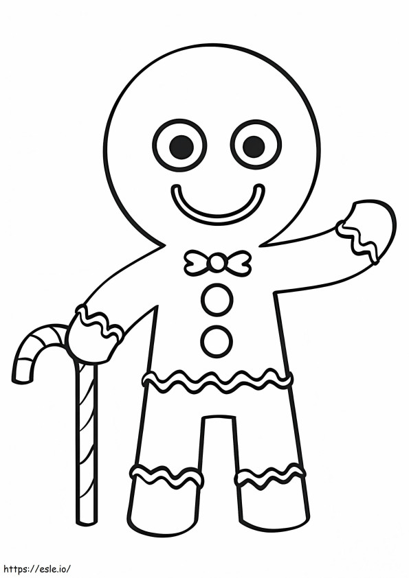 Gingerbread Man Smiling coloring page