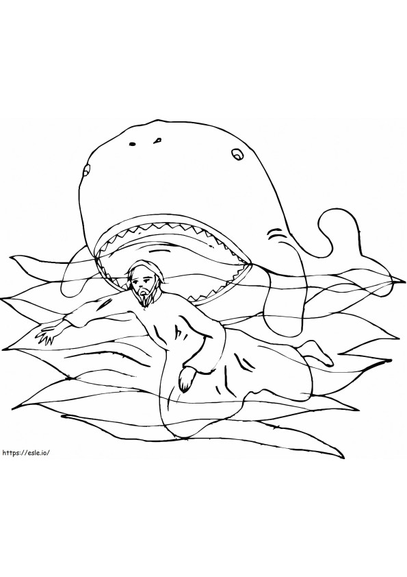 Coloriage Jonas et la baleine 5 à imprimer dessin