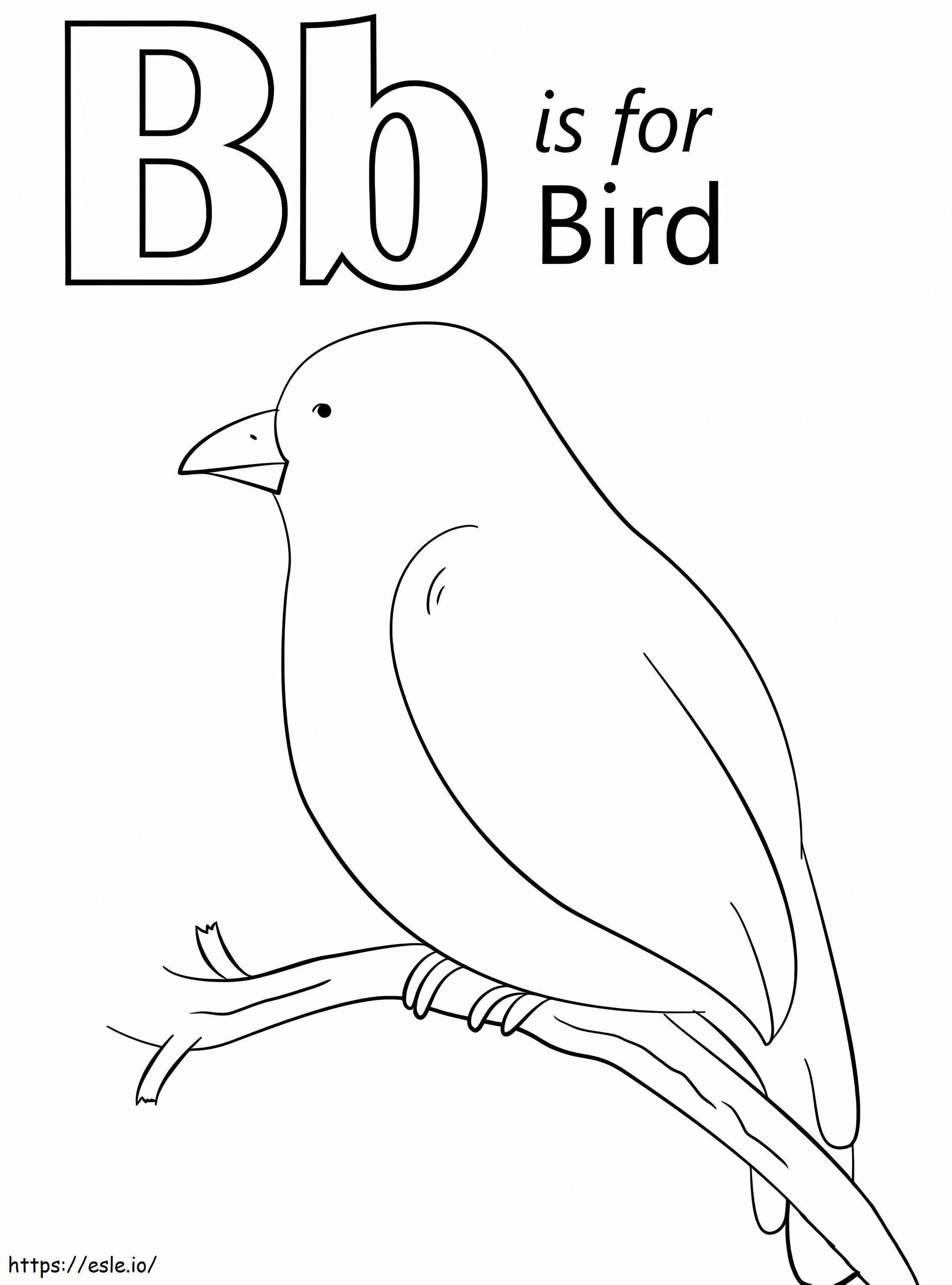 Lintu kirjain B värityskuva